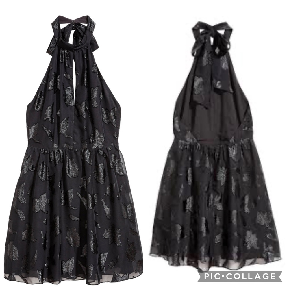 H&M Gold Label Black chiffon dress